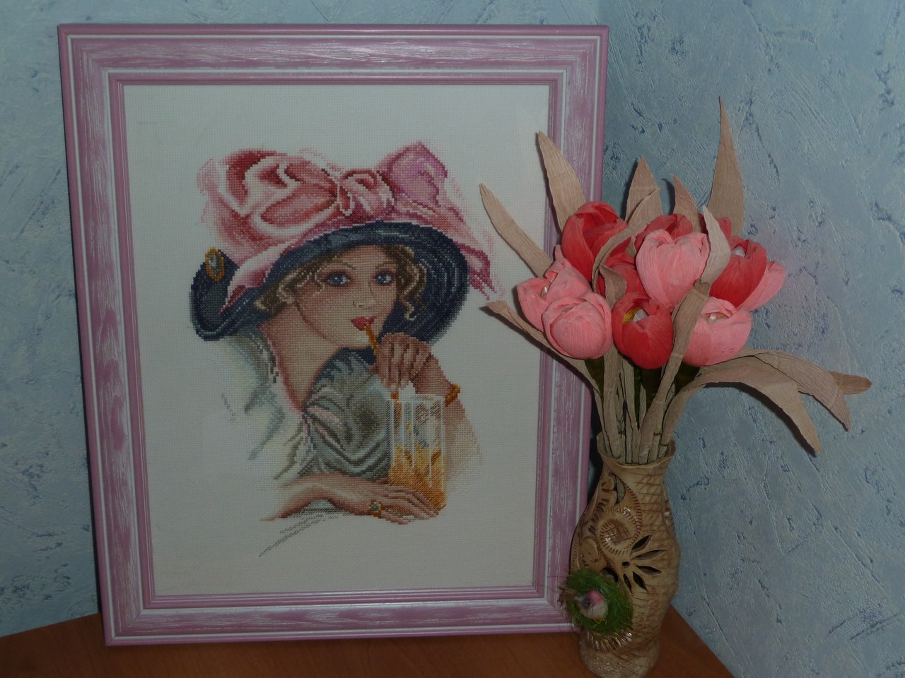 Отзыв о Наборе для вышивания "Девушка с розовым бантом" по картине Харрисона Фишера от фирмы МАРЬЯ ИСКУСНИЦА