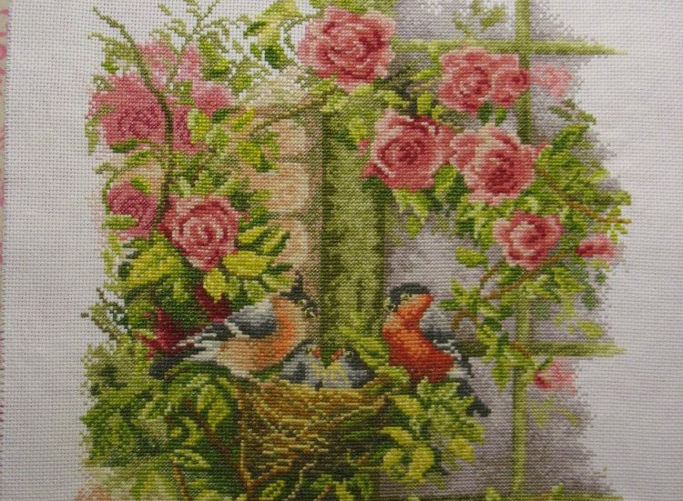 Отзыв о Наборе для вышивания "Nesting Birds In Rambler Rose" LANARTE ) - "Счастлливое семейство" от LANARTE 