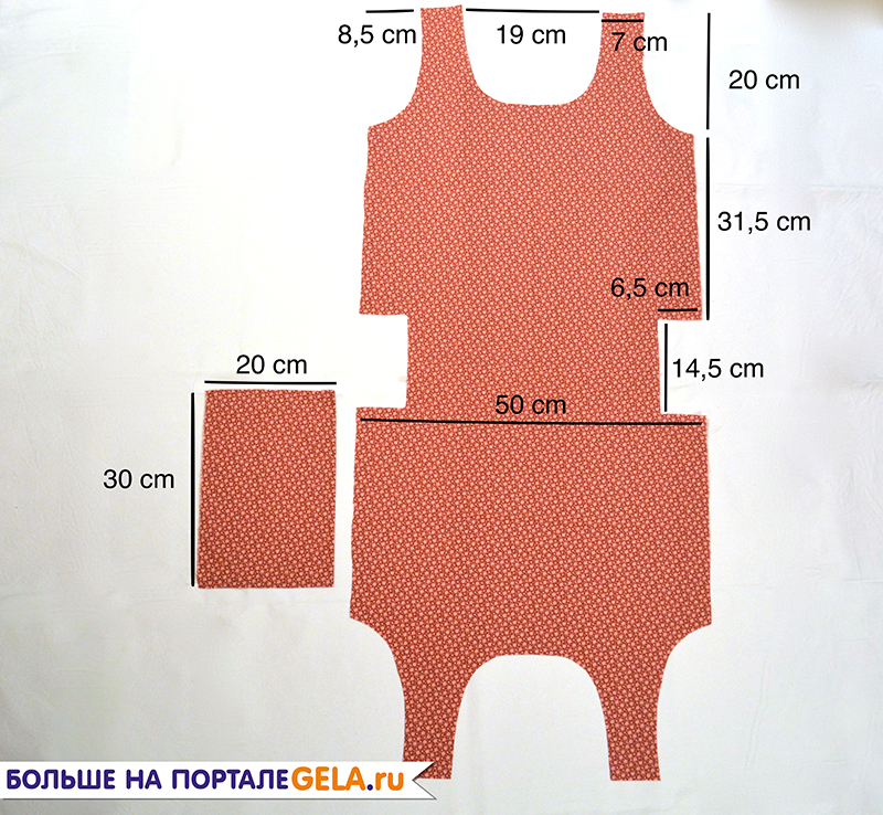 Из ткани №1 вырезаем детали сумки и карман, как показано на схеме.