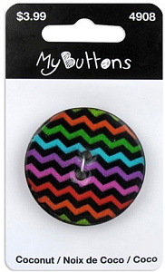 Пуговица My Buttons - Coconut "Dark Chevron". Арт 630004908