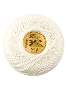 Мулине "Finca Perle"(Жемчужное"), №8, однотонный цвет 0001