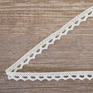 Кружево хлопковое на картонной катушке, цвет белый. Арт VL08.033