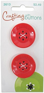 Пуговицы "9&6 Hole" Small Red 6 Hole. Арт 470002613