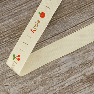 Лента хлопковая на картонной мини-катушке "Фрукты". Арт VR15.053X