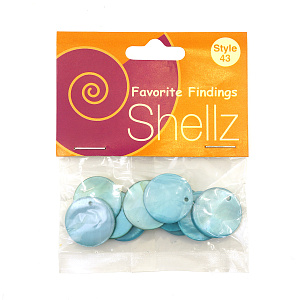 Подвеска "Shellz" Turquoise Round River Shell Dangles. Арт 1850 00043              