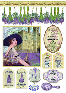 Бумага рисовая мини - формат "Лаванда". Арт DFSA4005