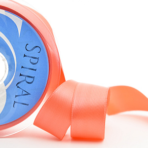 Лента атласная двусторонняя SAFISA, 3 мм, 100 м, цвет 59, коралловый