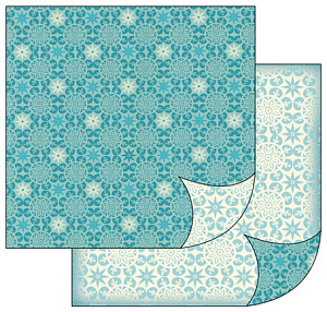 Бумага двухсторонняя для скрапбукинга "Снежинки". Арт SBB172                  