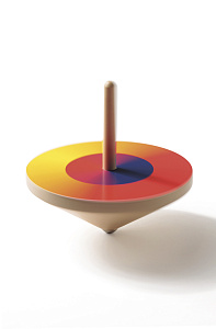 Игрушка волчок BAUHAUS "Optischer Farbmischer" 14+, дерево, с 7 цветными оптическими дисками, 10 см