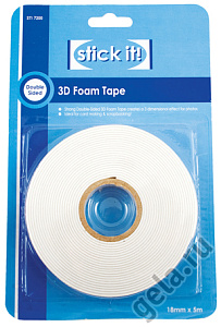 Клейкая лента 3D, двусторонняя, STICK IT, 18 мм х 5 м