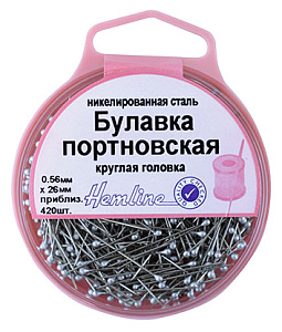 Булавки портновские с круглой головкой  в пластиковом контейнере