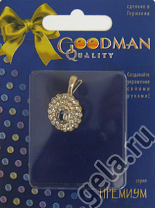 Подвеска - брошь со стразами. Арт 33952/02/go             