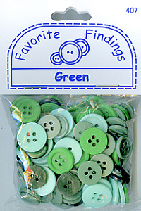 Пуговицы Favorite Findings "Зеленые". Арт 550000407                
