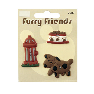 Пуговицы прорезиненные Furry Friends. Арт 7902                    