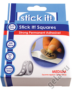 Клейкие квадраты на ленте, STICK IT, 10 мм, 250 шт