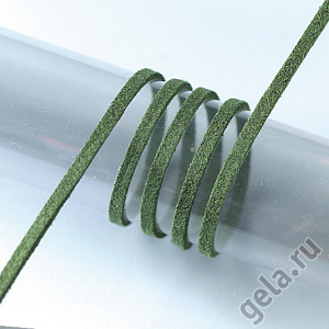 Шнур зеленый из алькантары. Арт 2002165                 