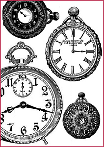 Бумага рисовая мини - формат "Часы". Арт DFSA4127