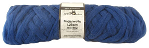 Ровница Fingerwolle, 100% шерсть, цвет синий, 50 г, 40 м