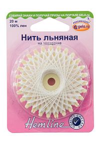 Нить льняная на звездочке HEMLINE, 20 м. Арт 1001.01
