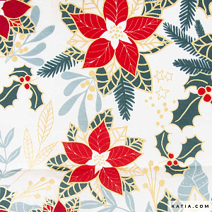Ткань Xmas Poplin, 100% хлопок, 150 см, 120 г/м²