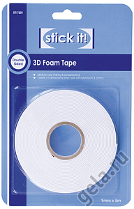 Клейкая лента 3D, двусторонняя, STICK IT, 9 мм х 5 м