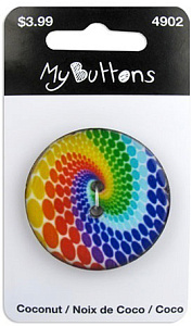 Пуговица My Buttons - Coconut "Spiral Rainbow". Арт 630004902